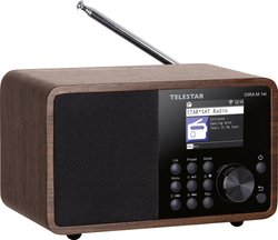 Radio internetowe Telestar DIRA M 14i Internet, DAB+, UKW funkcja nagrywania, obsługa DLNA, z pilotem, funkcja budzika drewno (ciemny)