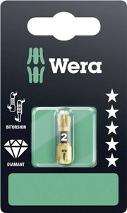 Bit krzyżakowy PZ 2 Wera 855/1 BDC SB SiS 05073337001 stal narzędziowa z diamentową powłoką D 6.3 1 szt.