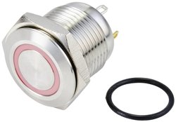 Przycisk wandaloodporny TRU COMPONENTS GQ16F-10E/J/R/24V/S TC-10090912, 17 mm, 48 V/DC, 2 A, 1 szt.