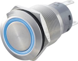 Przełącznik wciskany, wandaloodporny zatrzask TRU COMPONENTS LAS1-AGQ-22ZE, BL, 2 x wł/wł, IP67, 1 szt.