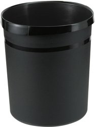Kosz na śmieci GRIP KARMA, 18 litrów, okrągły, czarny, wykonany w 80-100% z materiału pochodzącego z recyklingu HAN GRIP KARMA 18198-13  Kosz na papier 18 l  recyklingowane tworzywo sztuczne czarny ekologiczny 1 szt.