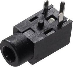 Złącze męskie jack 2,5 mm TRU COMPONENTS 733970, niklowany, złącze żeńskie do wbudowania poziomego, 1 szt.