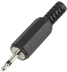 Złącze męskie jack 2,5 mm TRU COMPONENTS 595185, niklowany, złącze męskie proste, 1 szt.