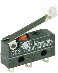 Mikroprzełącznik DC3C-A1RC 250 V/AC 0.1 A 1 x wł/(wł) ZF IP67 chwilowy 1 szt.