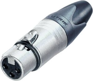 Złącze męskie XLR NC3FXX Neutrik NC3FXX złącze żeńskie proste Ilość styków: 3  srebrny 1 szt.