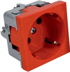 Gniazdo modularne Quadro, 45x45 mm, czerwone Wkładka urządzenia KOPOS QS 45x45_BB 1 szt.