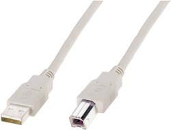 Kabel USB Digitus AK-300105-030-E, USB 2.0, Złącze męskie USB-A, Złącze męskie USB-B, 3.00 m