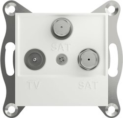 Schneider Electric   Gniazdo końcowe TV-SAT-SAT  Asfora biały (RAL 9003) EPH3670121D