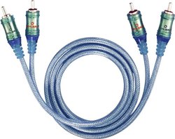 Kabel audio, Cinch Oehlbach 92023, [2x złącze męskie RCA/cinch - 2x złącze męskie RCA/cinch], 3.00 m, przezroczysty niebieski