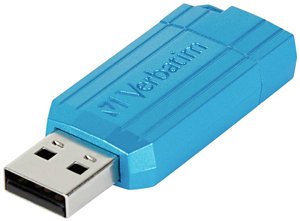 Pamięć USB firmy Verbatim PinStripe128 GB niebieski Pendrive USB Verbatim 49461, 1 szt.