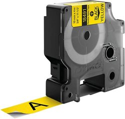 Taśma do nadruku DYMO S0718090, 19 mm x 3.5 m, Kolor taśmy: żółty / Kolor nadruku: czarny