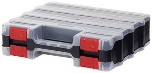Plastikowe podwójne pudełko z 32 przegródkami / 19 przegródkami Skrzynka VISO POLYMAX32DO POLYMAX32DO, Ilość przegród: 32