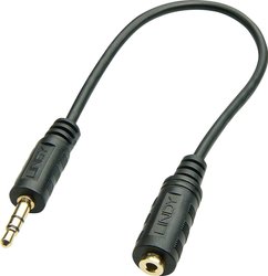 LINDY 35699 35699 Jack Audio Przejściówka [1x złącze męskie jack 3,5 mm - 1x złącze żeńskie jack 2,5 mm] czarny