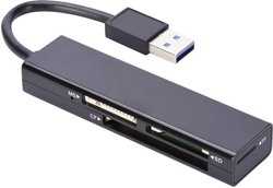 Czytnik kart USB 3.0, 4-portowy (MS, MS PRO, MMC, SD, MS PRO Duo, CF, TransFlash, microSD, SDHC), czarny Czytnik kart pamięci, zewnętrzny ednet  85240 USB 3.2 Gen 1 (USB 3.0)
