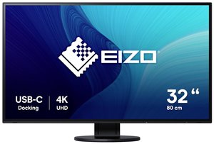 EIZO EV3285-BK Monitor  EEK G (A - G) 80 cm (31.5 cal) 3840 x 2160 px 16:9 5 ms DisplayPort, HDMI, USB-C®, USB 3.2 Gen 1 (USB 3.0), słuchawki (jack 3,5 mm), Audio-Line-in LCD (IPS)