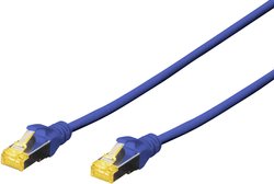 Kabel krosowy DIGITUS Professional CAT 6A S-FTP, LSZH, AWG 26/7, skrętka, 3 m długości, niebieski Kabel LAN Digitus DK-1644-A-030/B, 1 szt., RJ45, CAT 6a, S/FTP, 3.00 m, niebieski