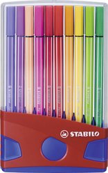 Długopis filcowy Premium - STABILO Pen 68 - ColorParade - opakowanie 20 - z 20 różnymi kolorami STABILO Flamaster Pen 68 ColorParade 6820-04 różnokolorowe, posortowane 1 mm 20 szt.