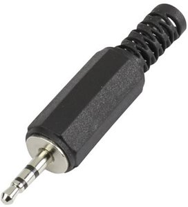 Złącze męskie jack 2,5 mm TRU COMPONENTS 1572330, niklowany, złącze męskie proste, 1 szt.
