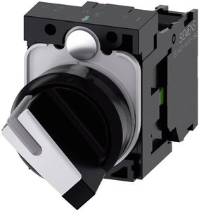 Przełącznik Siemens 3SU1100-2BF60-1BA0 pierścień przedni z tworzywa sztucznego czarny, biały 1 x 90 °  1 szt.