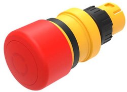 EAO 61-3440.4/3 Seria 61 Siłownik przełącznika awaryjnego Twist Release Wytłoczona strzałka Przycisk zatrzymania awaryjnego eao 61-3440.4/3, 16 mm, 1 szt.