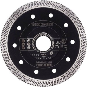 Rhodius 303900 DG15 Tarcza tnąca diamentowa Średnica 115 mm Średnica otworu 22.23 mm płytka ceramiczna, ceramika 1 szt.