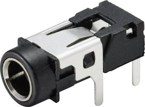 Złącze męskie jack 3,5 mm TRU COMPONENTS TC-9465728, posrebrzany, złącze żeńskie do wbudowania poziomego, 1 szt.