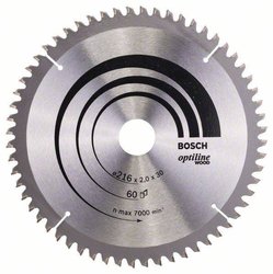 Tarcza tnąca z węglików spiekanych Bosch Accessories Optiline 216 x 30 x 2 mm 1 szt.