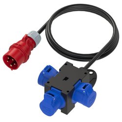 Adapter PCE 9430439, 400V, 16A, IP44, 3x gniazdo CEE 16 Cara A , 3-biegunowe