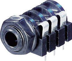 Złącze męskie jack 6,35 mm Rean AV NYS216 NYS216, ocynowany, złącze żeńskie do wbudowania poziomego, 1 szt.