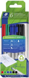 Marker do folii Staedtler Lumocolor® non-permanent pen 316 316 C6-1 czerwony, niebieski, zielony, czarny