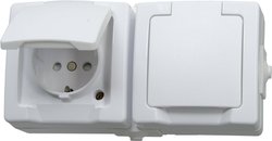 Gniazdo bezpieczeństwa 2-drożne poziome NAUTIC białe Gniazdo elektryczne podwójne Kopp 137002003