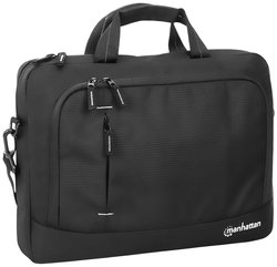 MANHATTAN Helsinki Zrównoważona torba na notebooka 14,1", F Top Load Materiał z recyklingu, czarna Torba na laptopa Manhattan Helsinki 440363, 35,8 cm (14,1'') , (S x W x G) 400 x 300 x 57 mm, czarny