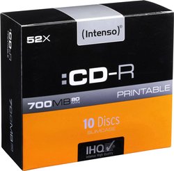 Sony CD-R80Min / 700 MB 10 cienka obudowa CD-R 80 Intenso 1801622 10 szt.