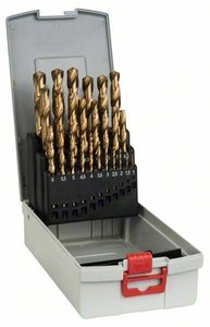 Zestaw wierteł do metalu HSS-TiN (powłoka tytanowa), ProBox, 25 sztuk, 1-13 mm Zestaw wierteł krętych do metalu Bosch Accessories 2608587019 1 zest.