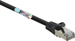 Kabel LAN Renkforce RF-4732884, 1 szt., RJ45, CAT 5e, F/UTP, 5.00 m, czarny