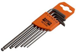 Zestaw wkrętaków kątowych, 6-częściowy, sześciokątny, głowica kulowa, polerowana Zestaw kluczy trzpieniowych Bahco  BE-9765  6 szt.