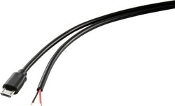 TRU COMPONENTSKabel zasilający Micro-USB z 2 otwartymi końcówkami kabli Kabel zasilający TRU COMPONENTS TC-8990608 1 szt.