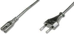 Kabel sieciowy Digitus AK-440104-018-S [1x złącze żeńskie IEC C7 - 1x złącze męskie europejskie] 1.80 m