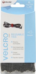 Opaska kablowa na rzepy do wiązania element z pętelkami i haczykami (D x S) 200 mm x 12 mm czarny VELCRO® VEL-EC60388 6 szt.