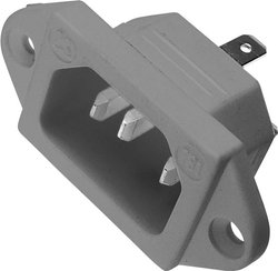 Wtyk montażowy IEC Kaiser, wtyk płaski 4.8 mm, 3-pin, szary