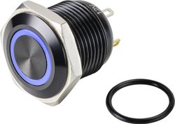 Przycisk TRU COMPONENTS GQ16F-10E/J/B/12V/A TC-9428164, 16 mm, 48 V/DC, 2 A, 1 szt.
