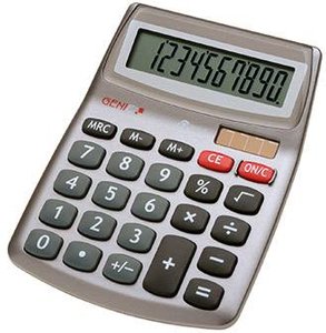GENIE 540  Kalkulator stołowy szary Wyświetlacz: 10 energią słoneczną, bateryjne (S x W x G) 105 x 30 x 140 mm
