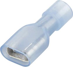Konektor żeński, pełna izolacja PA, tuleja, 6.3x0.8 mm, 1.5-2.5 mm2, niebieski