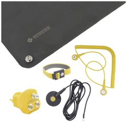 Zestaw manipulacyjny ESD 5-częściowy matowy czarny (500x400x0,5) bransoletka 2 kabel z wtyczką uziemiającą Zestaw do obsługi ESD Bernstein Tools 9-354-A