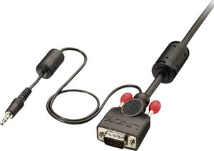 kabel VGA, Jack LINDY LINDY VGA und Audiokabel M/M schwarz 1m 37298, 1.00 m
