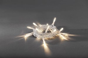 Lampki choinkowe LED Konst Smide 1407-103, Białe, Bateryjne, 10 diod, 185cm