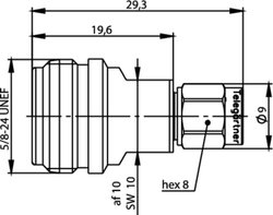 Adapter koncentryk Telegärtner J01027T0016 złącze żeńskie N - złącze męskie SMA  1 szt.