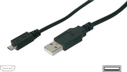 Kabel USB Digitus AK-300127-018-S, USB 2.0, Złącze męskie USB-A, Złącze męskie USB Micro-B, 1.80 m