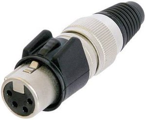 Złącze męskie XLR NC4FX-HD Neutrik NC4FX-HD złącze żeńskie proste Ilość styków: 4  srebrny 1 szt.