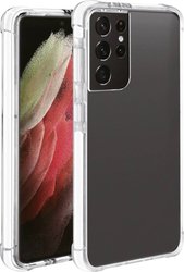 Vivanco Rock Solid Futerał backcase Samsung Galaxy S21 Ultra (5G) przeźroczysty, biały Ładowarka indukcyjna, Zabezpieczenie przed piaskiem, Bryzgoszczelny, Odporny na wstrząsy, Wodoodporny